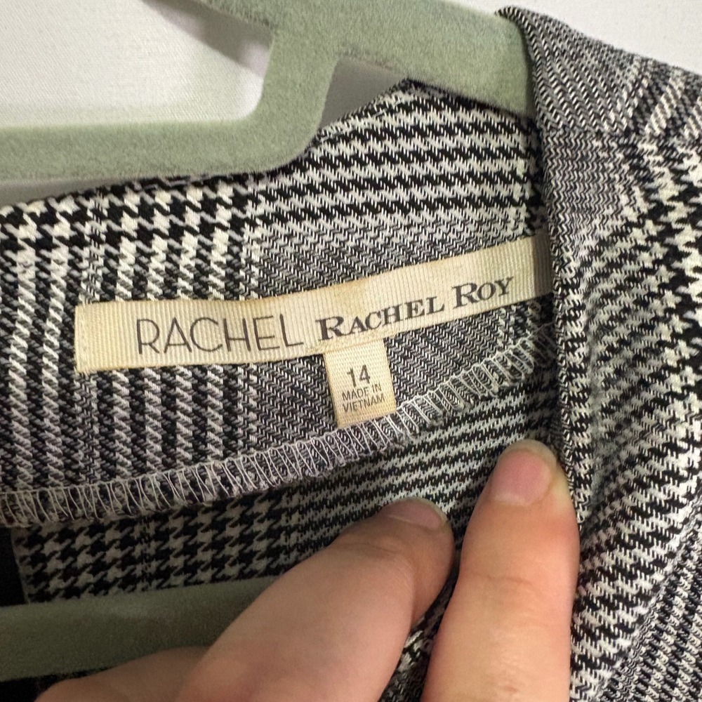 Rachel Rachel Roy Plaid Ruched Sleeveless Sheath Dress Black White Size 14 - Picture 5 of 10
